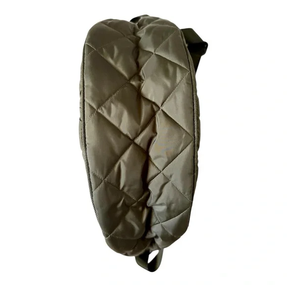 UNIQLO Quilted Round Shoulder Bag Olive Polyester EUC - Picture 6 of 8